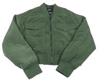 Khaki šusťákový zateplený crop bomber New Look