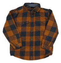 Medovo-černá kostkovaná košile George