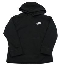 Černá mikina s logem a kapsou a kapucí Nike