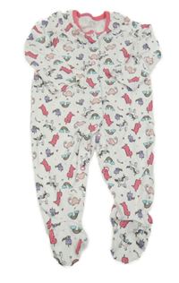 Bílo-tmavorůžový overal s dinosaury a duhami PEP&CO