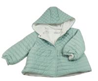 Mentolová prošívaná šusťáková přechodová bunda s kapucí Patachou