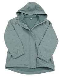 Světlekhakišedá melírovaná vzorovaná softshellová bunda s kapucňou YIGGA