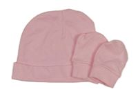 2Set - Světlerůžová čepice + rukavice