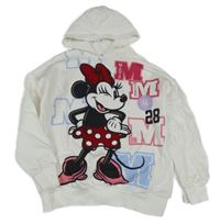 Bílá oversize mikina s Minnie a kapucí George