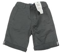 Nové - tmavošedé chino plátěné kraťasy Tu
