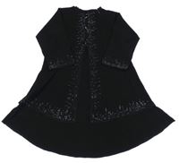 Čierne mačkané šaty s kamienkami