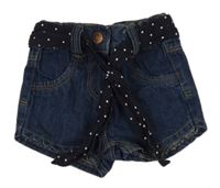 Tmavomodré riflové kraťasy s páskem KIABI