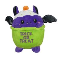 Nové - zeleno-tmavofialovo-bílý plyšový  netopýr/muffin