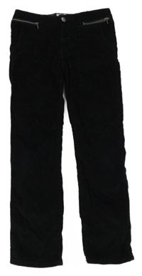 Čierne skinny manšestráky so zipy Zara