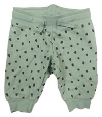 Olivovo-čierne vzorované turecké tepláky H&M