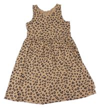 Béžové vzorované bavlnené šaty H&M