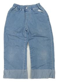 Svetlomodré wide leg crop rifle