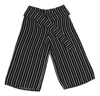 Čierno-biele prúžkované culottes nohavice s opaskom Primark