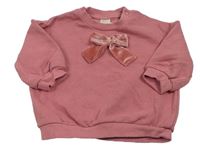 Starorůžová mikina se sametovou mašlí H&M