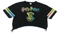 Čierne crop tričko s erbem - Harry Potter zn. C&A