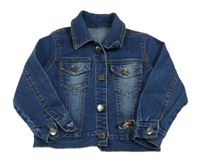 Tmavomodrá rifľová bunda s formulou