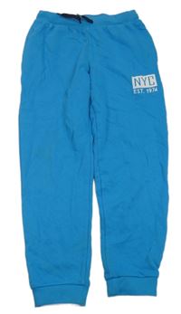 Azurové tepláky s nápisom zn. Yigga