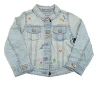 Světlemodrá riflová bunda s výšivkami Next