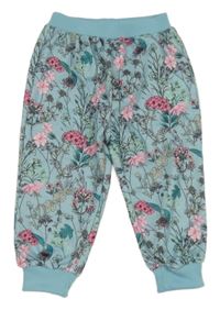 Svetlomodré kvetované tepláky Shein