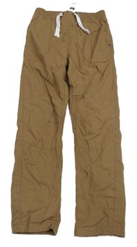 Nové - Hnědé šusťákové podšité kalhoty Dunnes