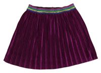 Fuchsiová plisovaná sametová sukně George