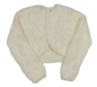 Smotanové chlpaté svetrové bolerko George