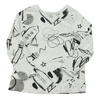 Biele tričko s raketami George