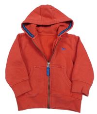 Červená propínací mikina s výšivkou a kapucí Next