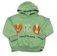 Zelená mikina s dinosaury a kapucí F&F