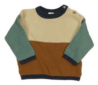 Béžovo-hnedo-zelený sveter H&M