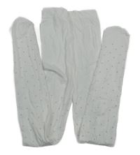 Bílé puntíkaté silonky Okaidi