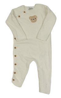 Smotanový pletený overal s medvěďom F&F