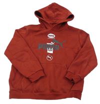 Vínová mikina s logem a kapucí Puma