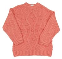 Korálový sveter s bambulemi F&F