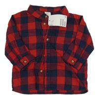 Nové - Červeno-tmavomodrá kostkovaná košile H&M