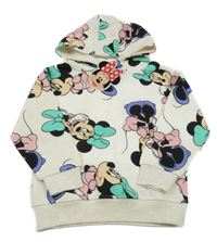 Nové - Béžová melírovaná mikina s Minnie a kapucí Primark