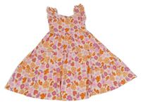 Bielo-ružové kvetované šaty s volány LC Waikiki