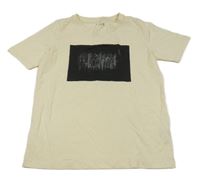 Béžové tričko s potiskem Tchibo