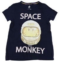 Tmavomodré tričko so smajlíkom