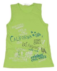 Zelené tielko s nápisom H&M