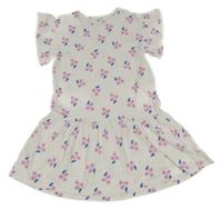 Biele kvetované bavlnené šaty H&M