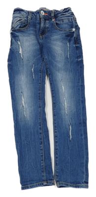 Modré skinny rifle s vyšúchaním Vingino