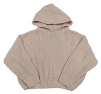 Svetloružový crop sveter s kapucňou Matalan