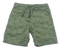 Khaki plátenné kraťasy s dinosaurami Primark