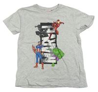 Sivé melírované tričko s Marvel Primark