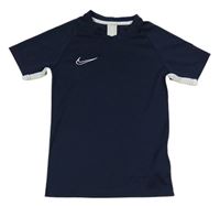 Tmavomodré športové funkčné tričko s logom Nike
