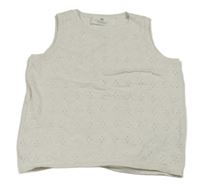 Smotanová perforovaná crop svetrová vesta H&M