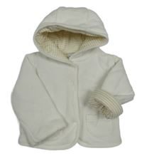 Biela pletená podšitá prepínaci mikina s kapucňou C&A