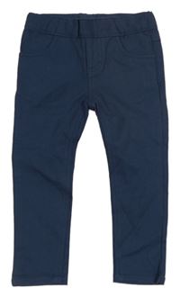 Tmavomodré plátenné nohavice lego