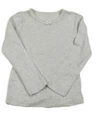 Šedé perforované pyžamové triko Tu